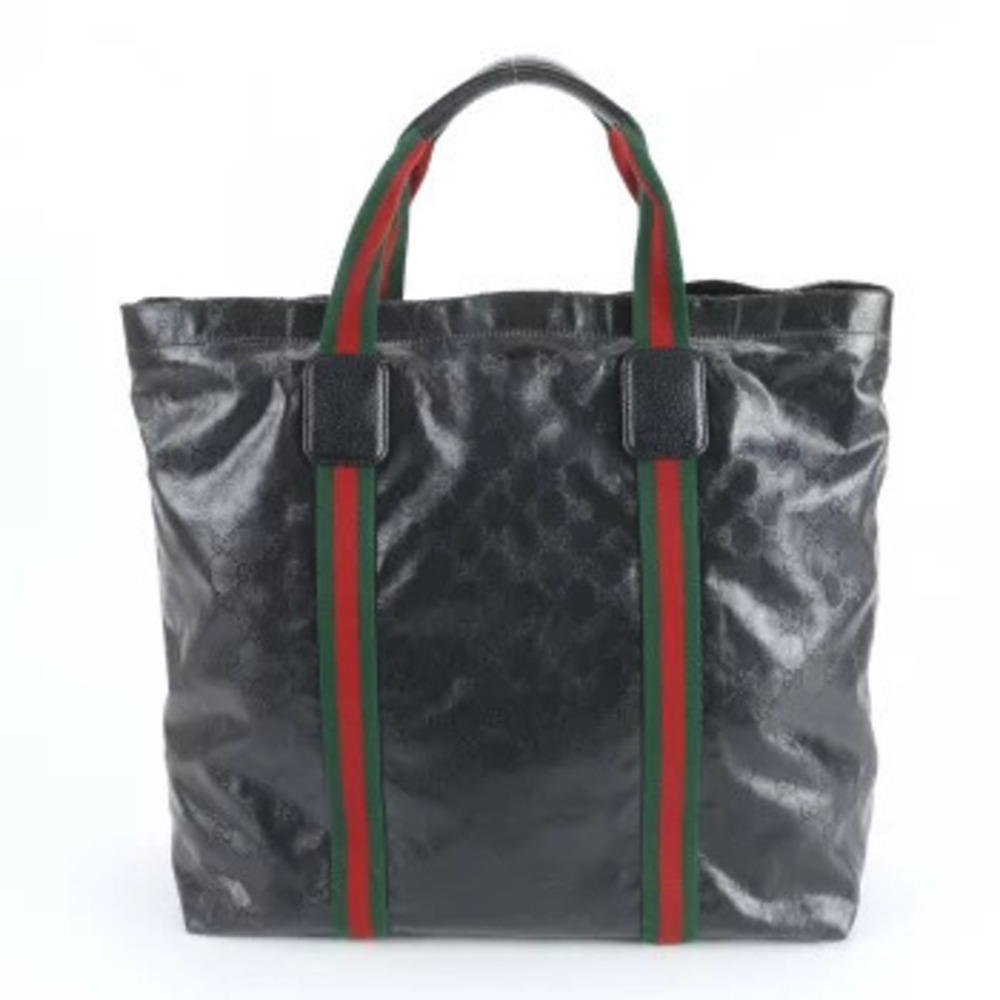 Gucci GG Crystal Sherry Leather Tote Bag Shoulder Business EIE